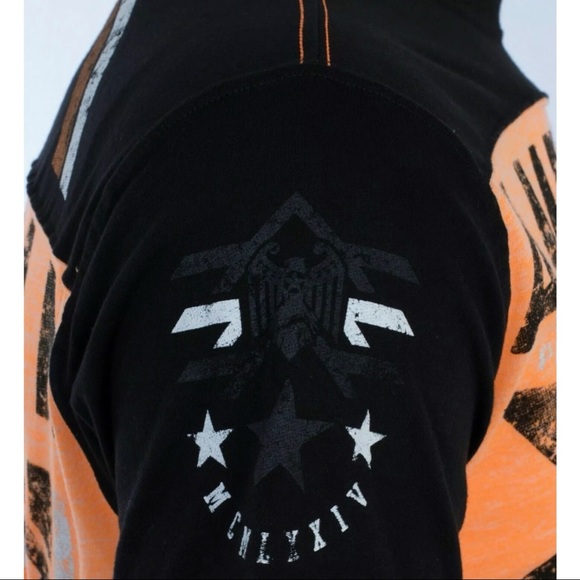AMERICAN FIGHTER Martell Orange Black Athletic Fit Mens Crewneck T-shirt L-3XL - Picture 11 of 11